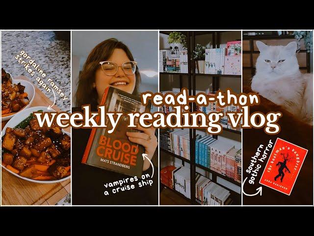 weekly reading vlog  vampire horror, book organization and weekly meals