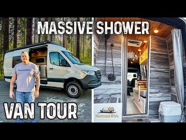 BIGGEST Van Shower Ever | 4x4 Sprinter Camper Van Tiny Home