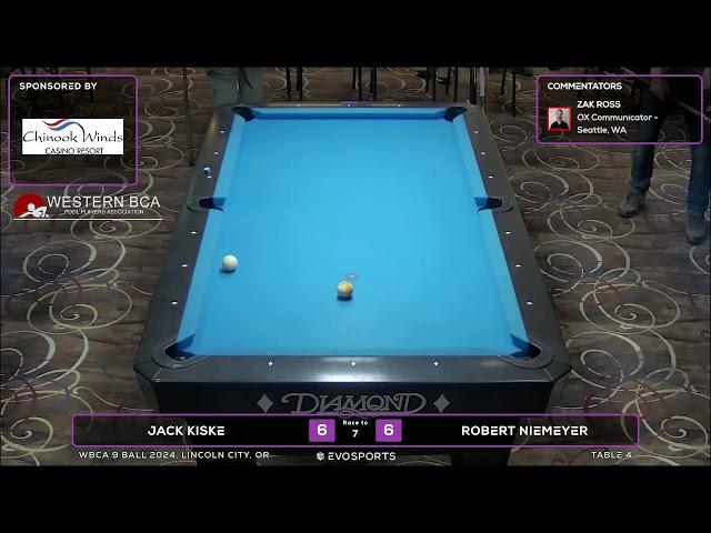 JACK KISKE vs ROBERT NIEMEYER - WBCA 9 BALL 2024 - TABLE 4 | EvoSports