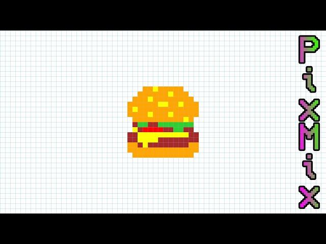 Рисуем по клеточкам вкуснейший гамбургер. Draw a delicious hamburger on the cells. #shorts