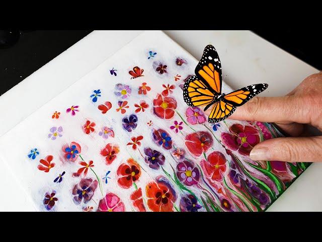 UNIQUE + EASY Spring Flower Pouring - Unbelievable Technique! | AB Creative Tutorial