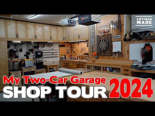 My Two-Car Garage Workshop / Shop Tour 2024 / Woodworking tools / Shop Organization