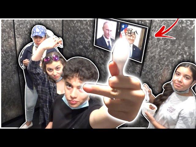 Putin vs  Trump Portrait in Elevator Prank! PART 2