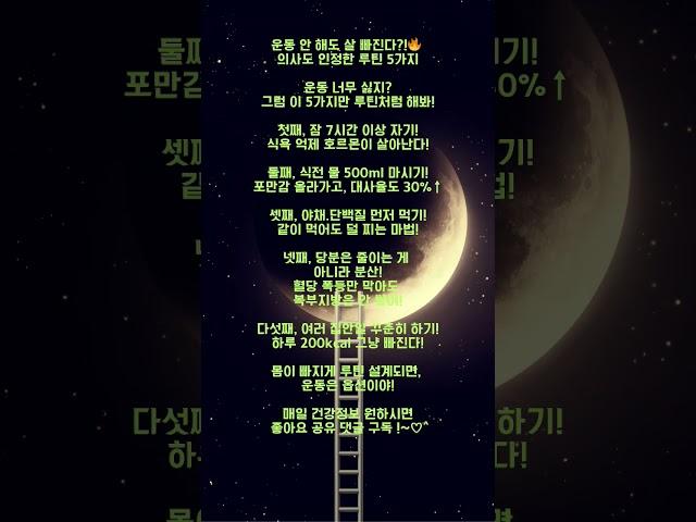 운동 안 해도 살 빠진다?! 의사도 인정한 루틴 5가지