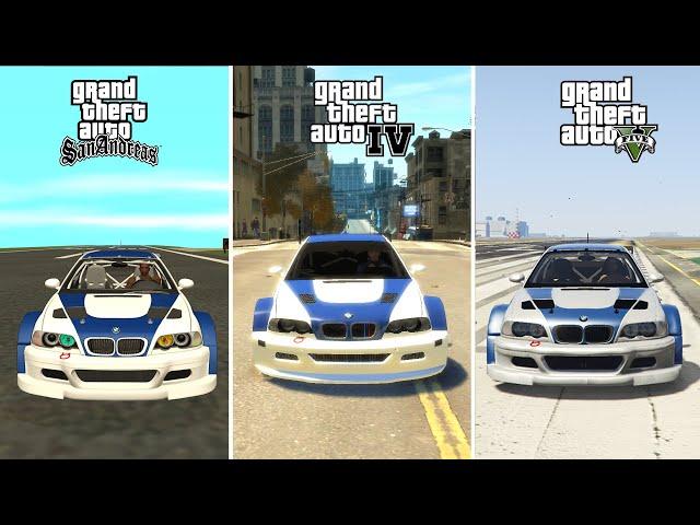 BMW M3 GTR (E46) NFS Most Wanted | GTA SA vs GTA4 vs GTA5