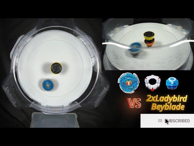 2xLadybird Unburstable Dual Spin Beyblade VS Storm Pegasus Blitz Ultimate Reboot