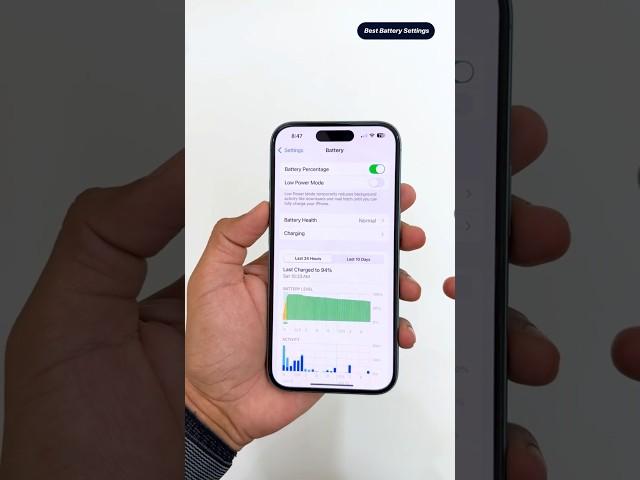 BEST Battery Settings for iPhone | iPhone battery settings hindi #shorts #short