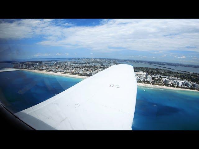 Flight across Miami's shoreline