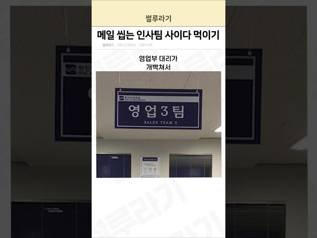 메일 씹는 인사팀 사이다 먹이기