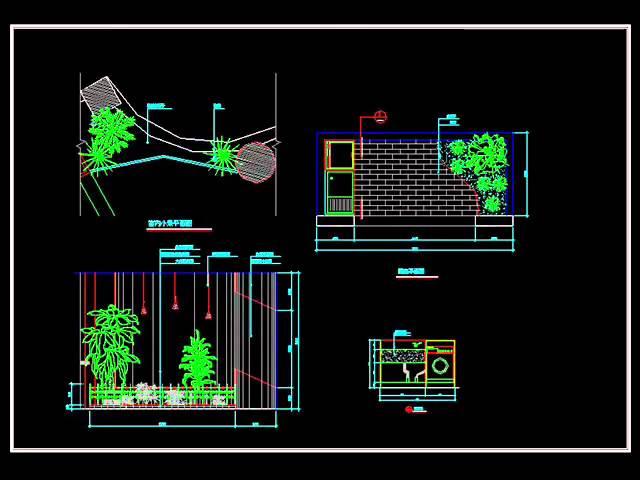 【建築家Autocad圖庫】庭園設計、園藝造景、水池瀑布 園藝 室內造景
