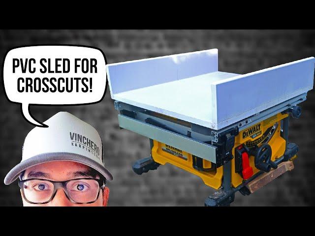 PVC Table Saw Sled for Crosscuts for Dewalt Table Saw