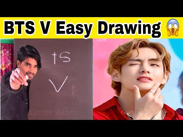 BTS V Name With Drawing / BTS V Drawing / BTS V Easy Drawing / BTS Army Drawing  #bts