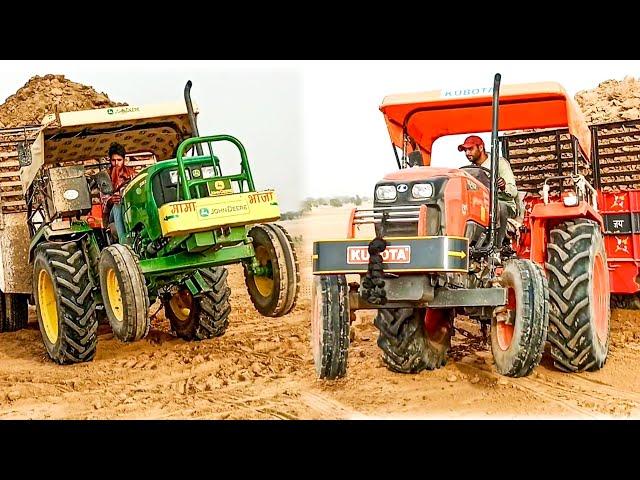 Kubota mu4501 vs John Dear 5050 Di full Loading Trolley in full Power video interested video is