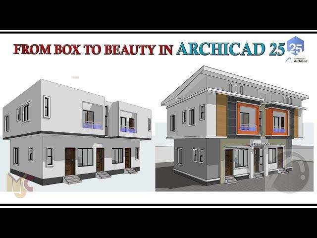 HOW TO ENHANCE FACADE IN ARCHICAD #archicad #architecture #3dexteriordesign #facadedesign