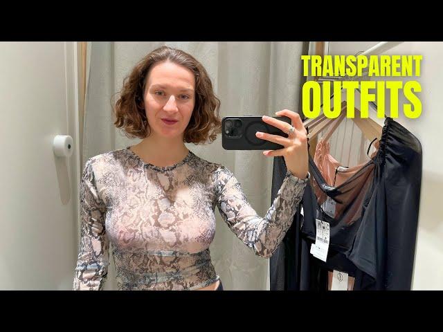 [4K] Transparent Lingerie Try on Haul | No Bra Sheer Outfits (2024) | See Through Try On Haul