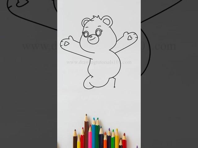 Drawing Heartsong Bear from Care Bears