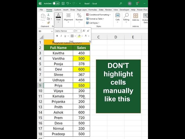 Repeat last action in excel Excel Tricks and Tips 