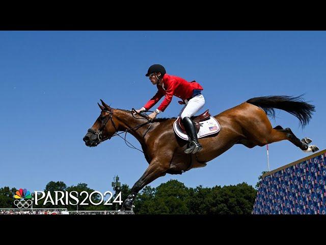 Karl Cook leads a trio of perfect runs in Round 1 of equestrian individual jumping | Paris Olympics