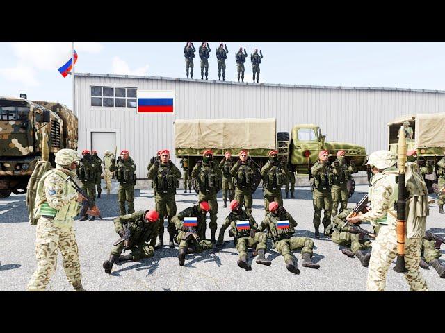 The Russian red beret troops who were busy dancing were shocked by the Ukrainian attack