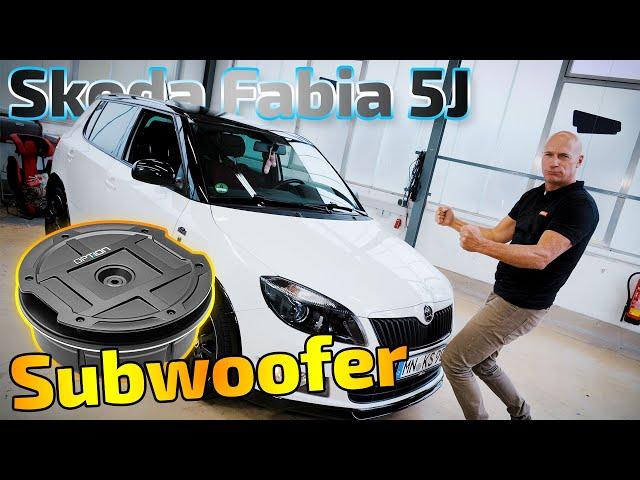 Subwoofer im Skoda Fabia 5J | Reserverad-Lösung | Option Drive11RA