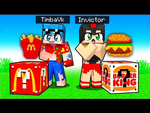 ¡LUCKY BLOCK de McDONALDS Vs BURGER KING!  Los COMPAS en MINECRAFT