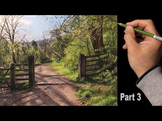 Pastel Painting Tutorial ...Landscape Painting with Pastels, Easy Way.  Gate and Dirt Path ~ Part 3