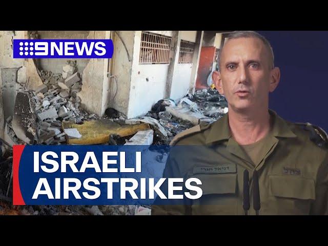 Israel claims Gaza school targeted in missile strike was being used by terrorists | 9 News Australia