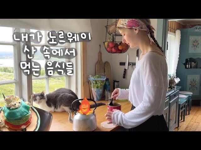 What I eat in the Norwegian mountains   (What my Grandma cooks) [Speaking Korean]