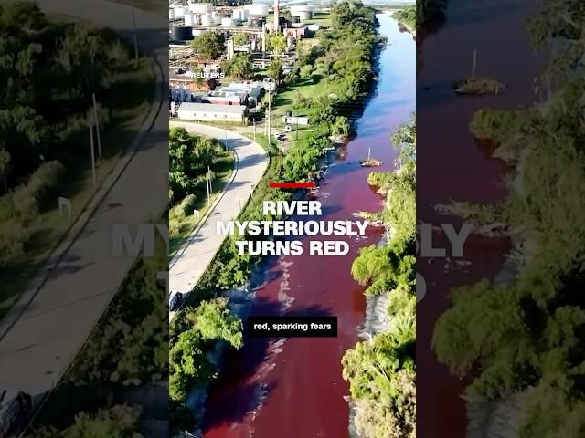 River mysteriously turns bright red