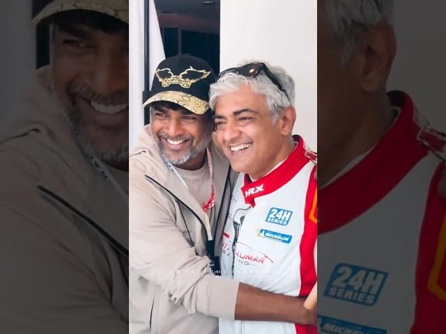 Maddy ️ AK Friendship Moment at Ajith Kumar Racing winning celebration Natpu Whatsapp status video