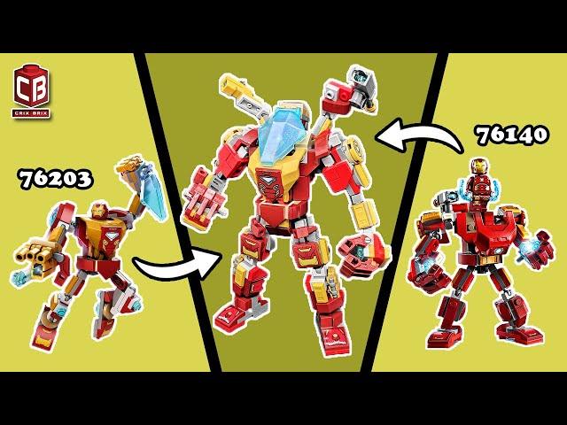 LEGO Iron Man Mech Combined set 76140 and 76203 Crix Brix Fusion Episode 1 #lego #crixbrix #ironman