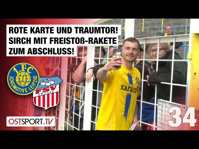 Traumtor und rote Karte! Sirchs Freistoß-Rakete zum Abschied: Lok - Zwickau | Regionalliga Nordost