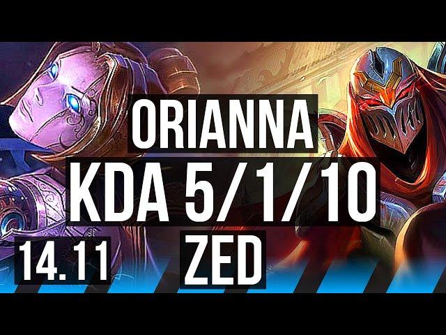 ORIANNA vs ZED (MID) | 5/1/10, 69% winrate | EUW Grandmaster | 14.11