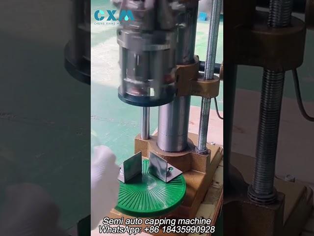 semi automatic glass bottle capping machine #cappingmachine #bottlecappingmachine #shortvideo