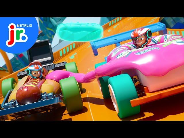 Hot Wheels Fastest Foodie Face-Off!  Hot Wheels Let's Race | Netflix Jr