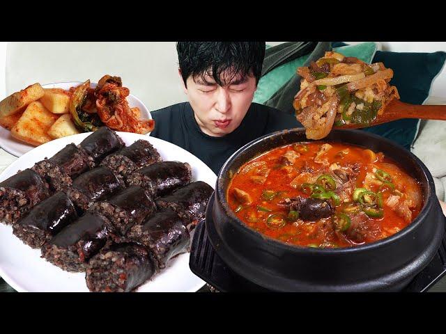 Spicy Sundae Gukbap (Korean Sausage Soup) MUKBANG REALSOUND ASMR EATINGSHOW