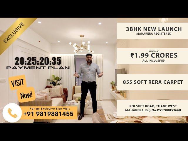 New Launch 3BHK Luxury Tower 855 SqFt Carpet For Sale at Kolshet Road | Luxury Tower | Thane Realtor