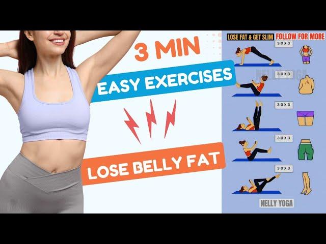 3-Minute EASY Home Workout to LOSE BELLY FAT in A WEEK