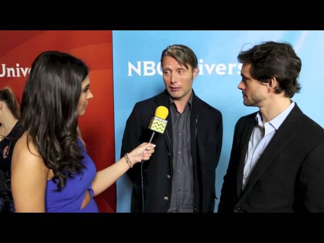 Hugh Dancy and Mads Mikkelsen from Hannibal @ NBC Red Carpet | AfterBuzz TV Interview