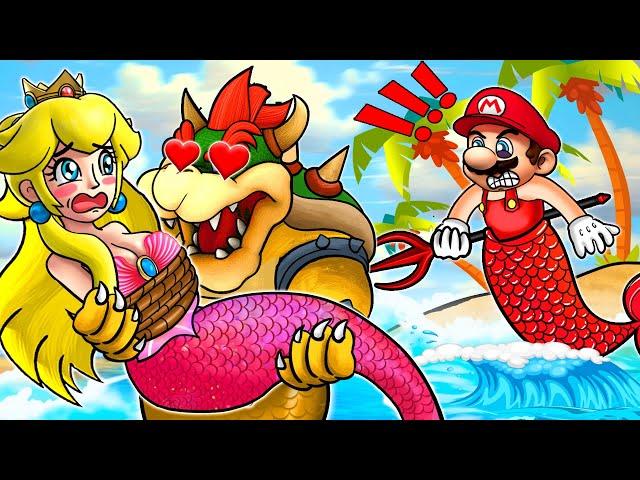 Mario Rescues The mermaid Peach From Bowser - Mario & Peach Love Story - Super Mario Bros Animation