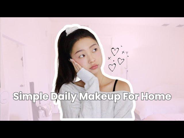 SIMPLE DAILY LOOK FOR HOME | MONOLID/HOODED EYE MAKEUP