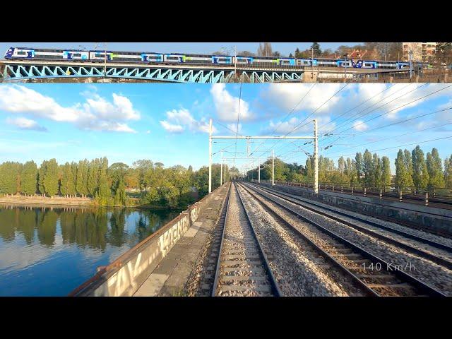  4K  Paris Saint-Lazare - Rouen Rive Droite cab ride, France [09.2022]