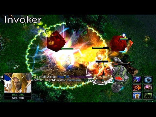 Invoker Epic fighting 5 vs 1 DotA - WoDotA Top 10 by Dragonic