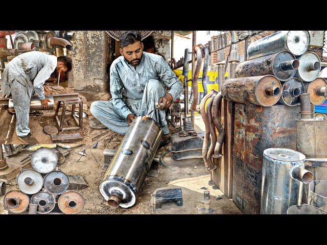 Making FM 1J Truck Silencer Muffler || How to make exhaust muffler for truck