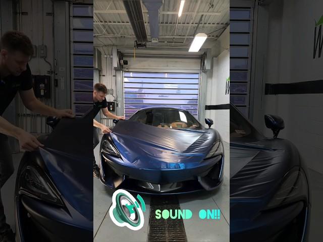 Wrapping this McLaren 570s in Avery Dennison Satin Frozen Ocean  #asmr #asmrsounds #mclaren