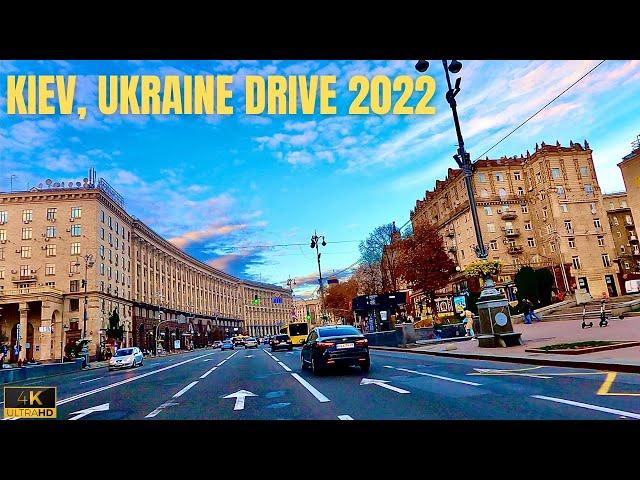 Driving in KYIV, UKRAINE during WAR October 2022  Most Beautiful Cities in 4K