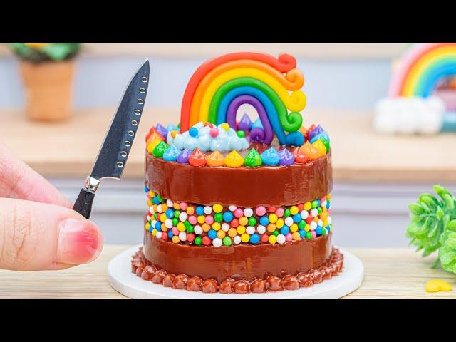 Yummy Chocolate Cake  Miniature Rainbow Chocolate Cake Decorating  Mini Cake Perfect Ideas