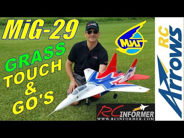 ARROWS Hobby MIG-29 Fulcrum Grass Field Touch & Go's By: RCINFORMER