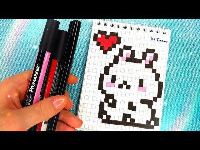 Зайчик и Сердечко Рисунки По Клеточкам КАК НАРИСОВАТЬ PIXEL ART Bunny ПИКСЕЛЬНАЯ ПЯТНИЦА