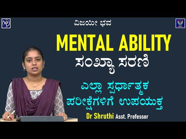 Mental Ability | Number Series | Useful to All Exams | Dr. Shruthi- Asst. Professor @VijayiBhava